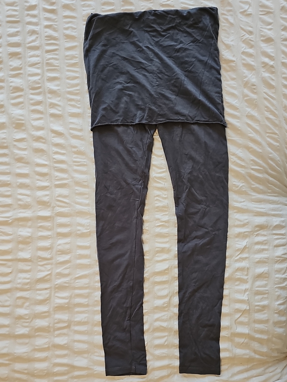 Splendid Size XS Gray Cotton Roll or Cinch Top Leggings